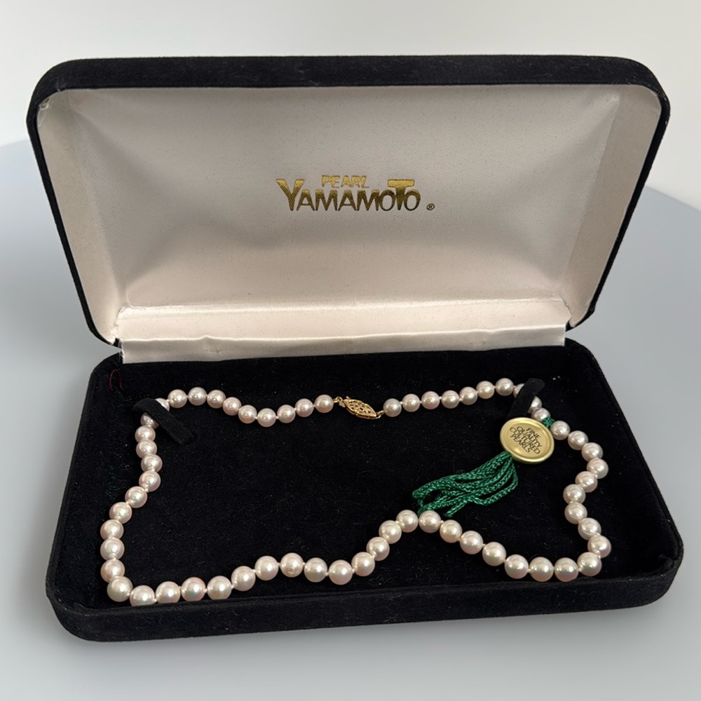 YAMAMOTO PEARL 14k real solid gold necklace